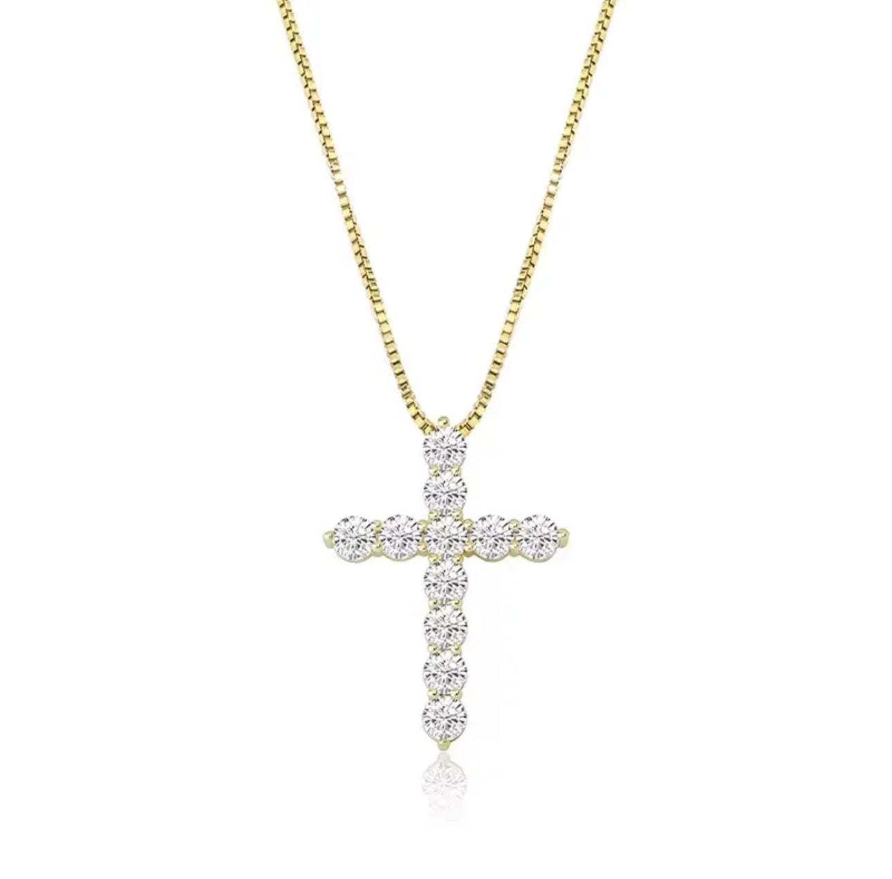 Eliza Cross Necklace - Gold