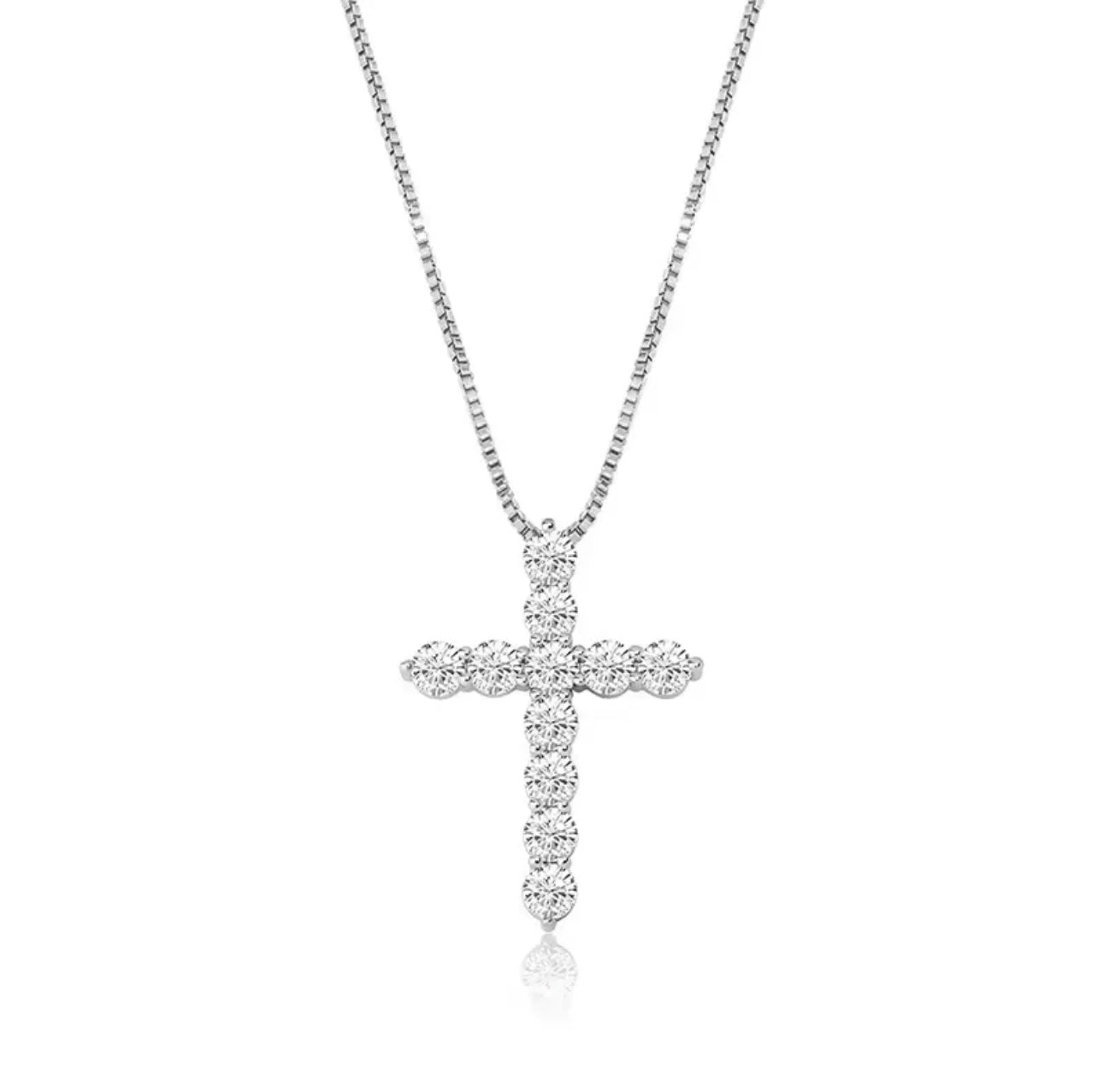 Eliza Cross Necklace - Silver