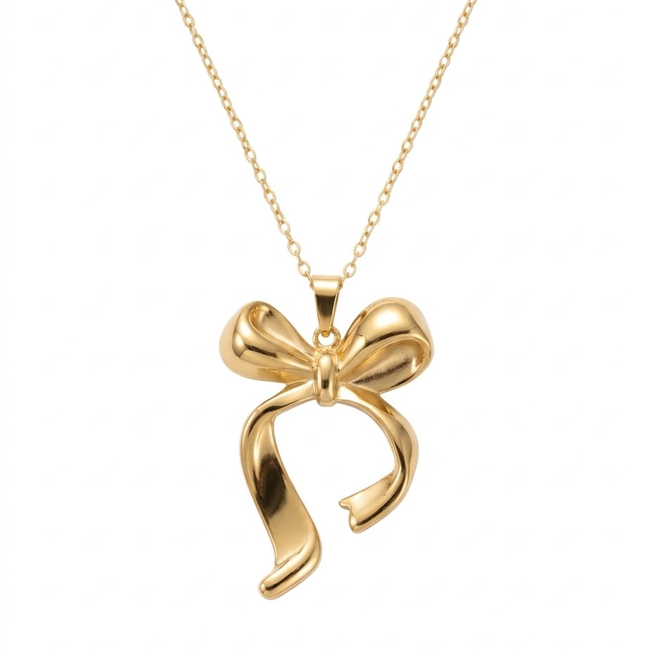 Lucia Bow Necklace - Gold