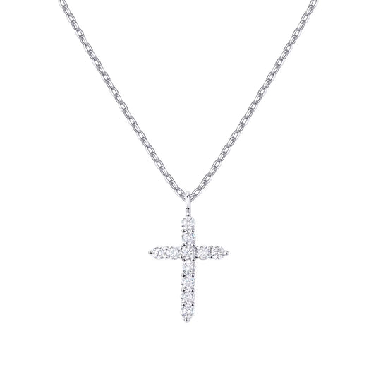 Lilia Cross Necklace - Silver