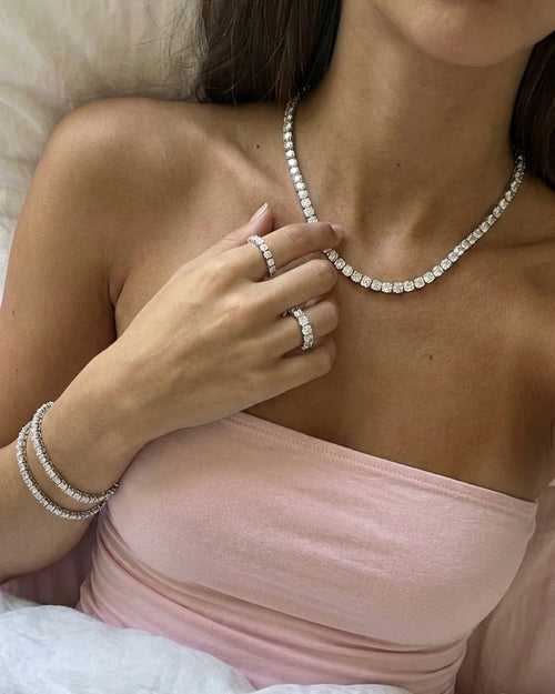 Camilla Tennis Necklace - Silver