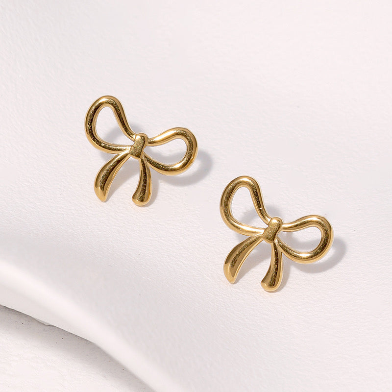 Mini Bow Studs - Gold