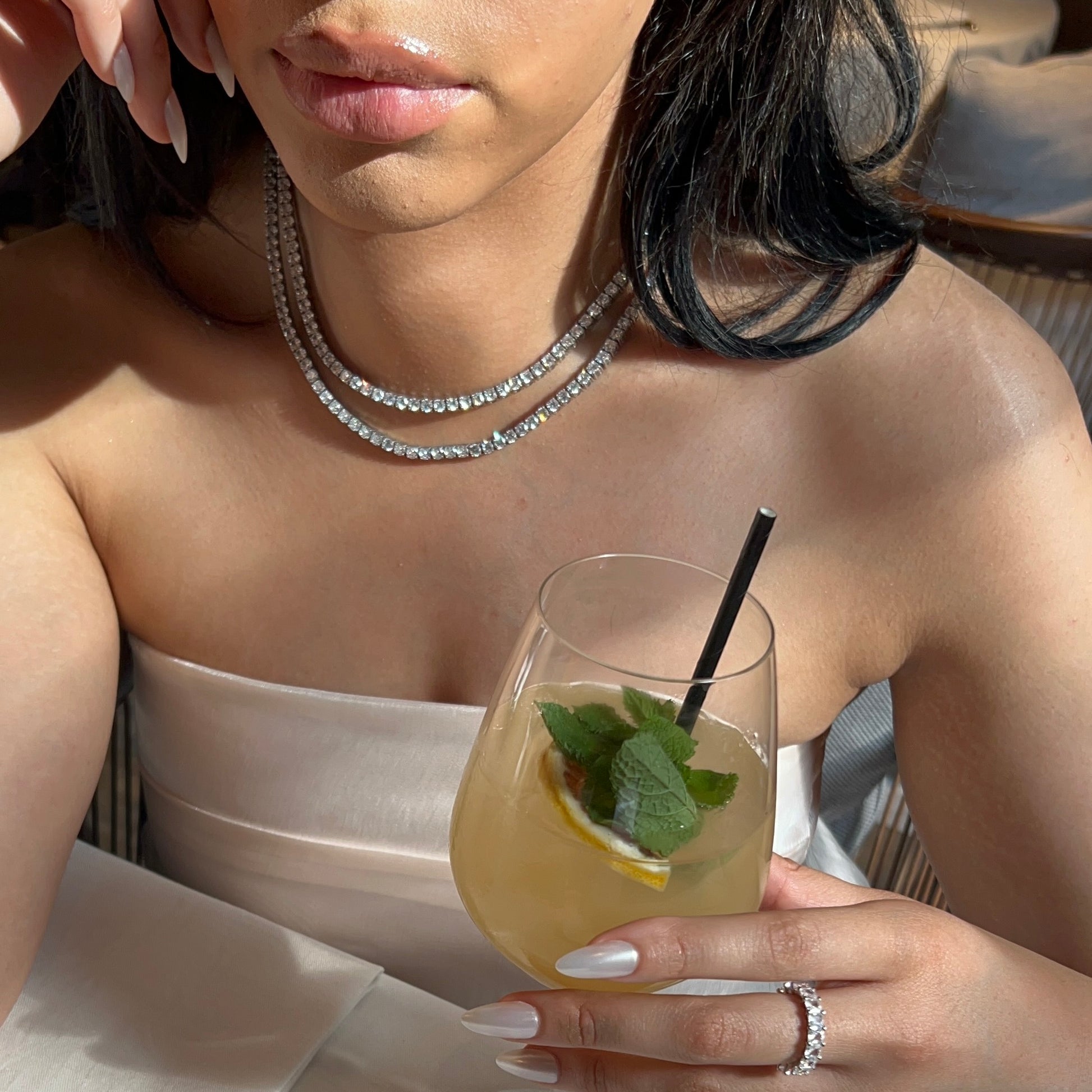 Camilla Tennis Necklace - Silver