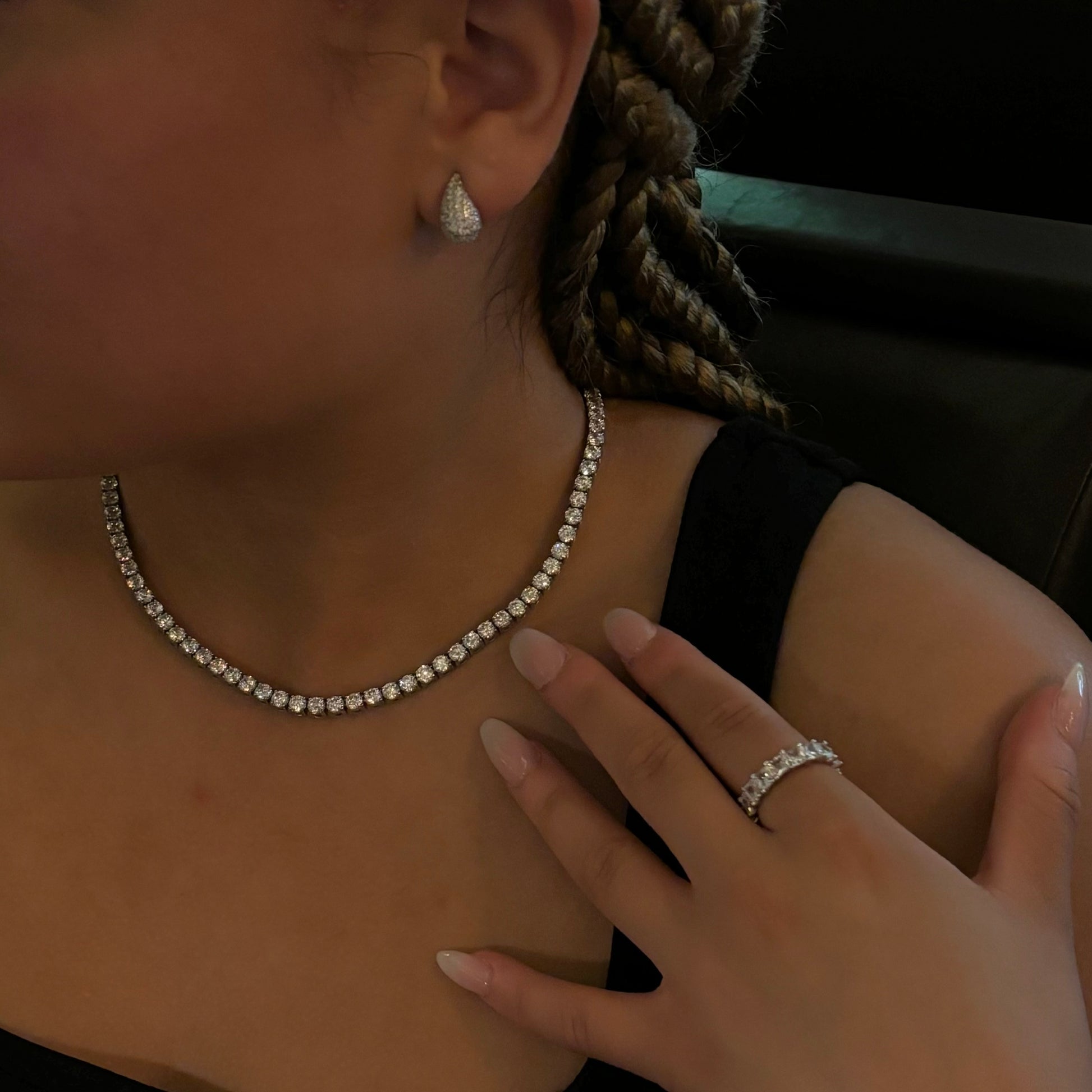 Camilla Tennis Necklace - Silver