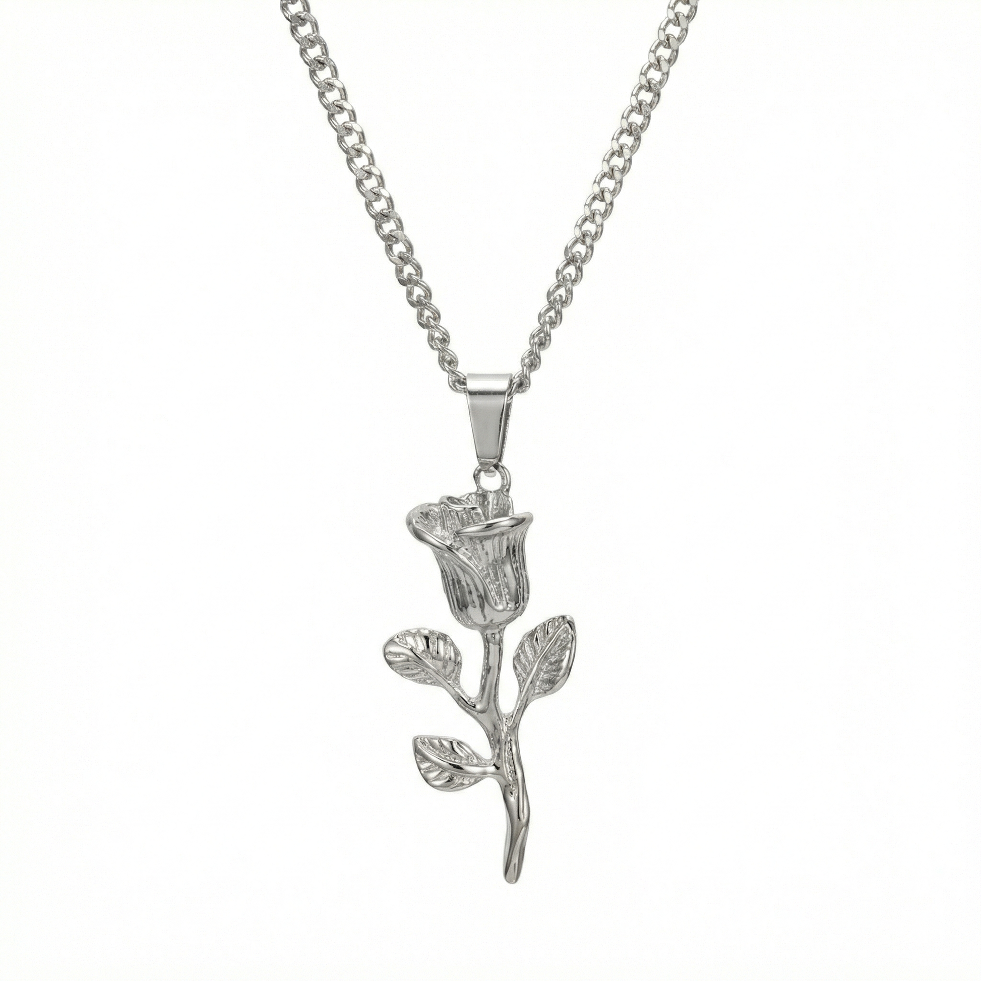 Rose Necklace - Silver