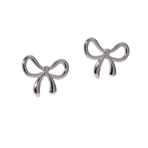 Mini Bow Studs - Silver