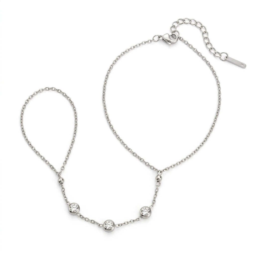 Cassie Hand Chain - Silver
