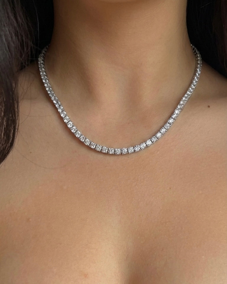 Camilla Tennis Necklace - Silver