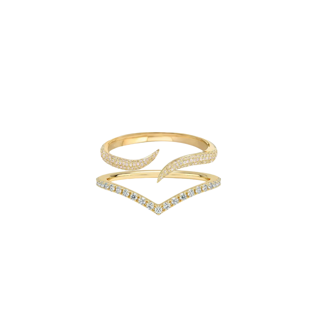 Isata and Brooklyn Ring Set - Gold