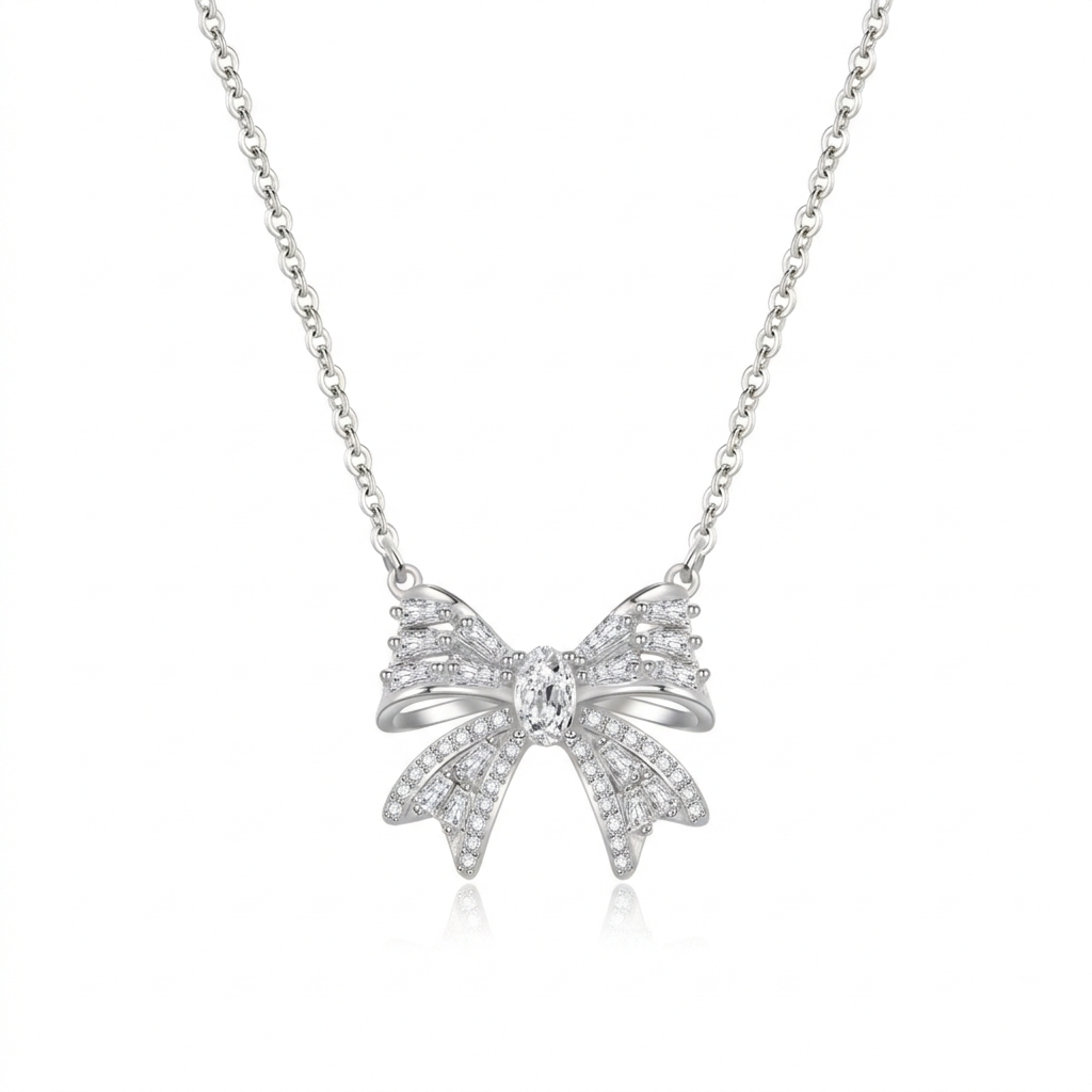 Aurelia Bow Necklace - Silver