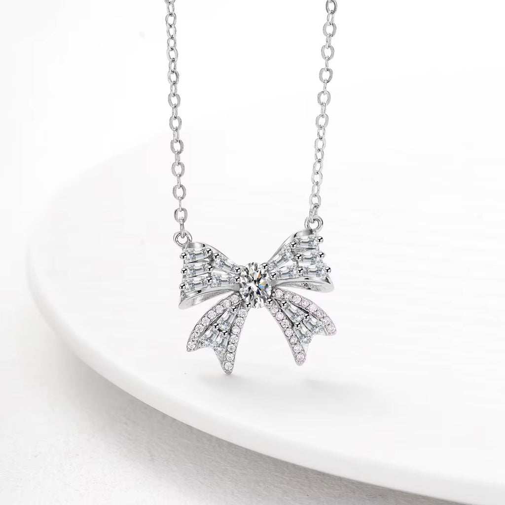 Aurelia Bow Necklace - Silver