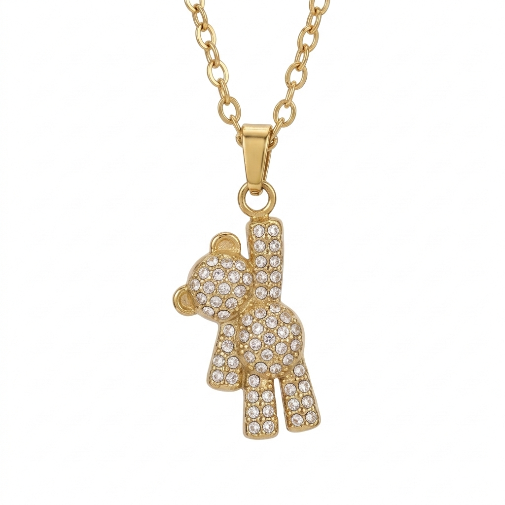 Honey Bear Necklace - Gold