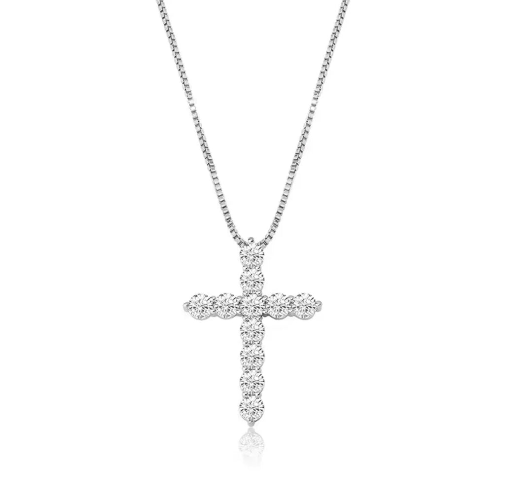 Eliza Cross Necklace - Silver