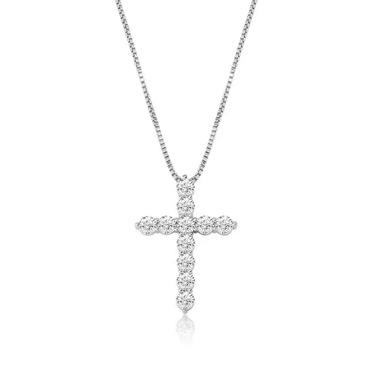 Eliza Cross Necklace - Silver