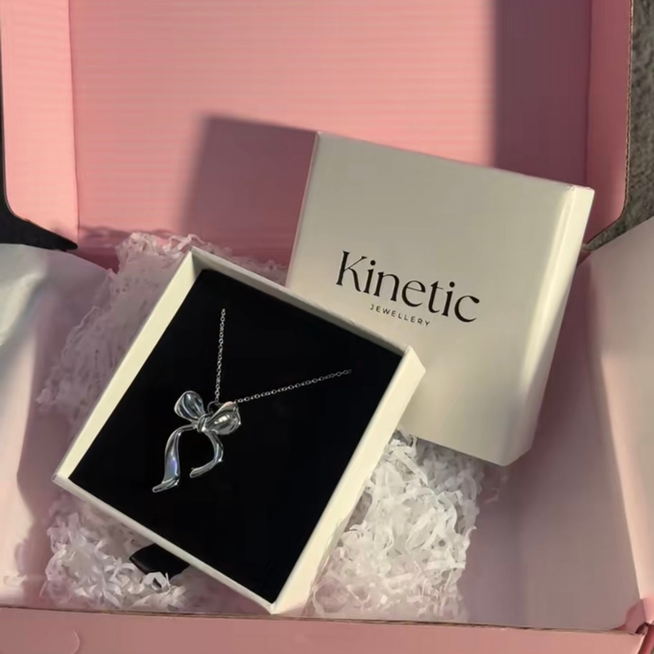 Lucia Bow Necklace - Silver