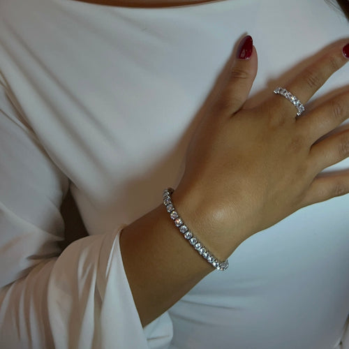 Camilla Tennis Bracelet - Silver
