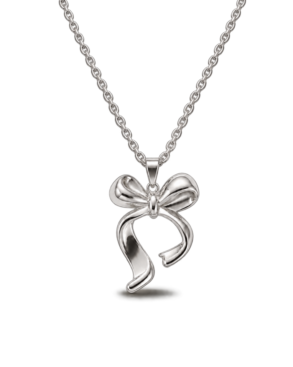 Lucia Bow Necklace - Silver