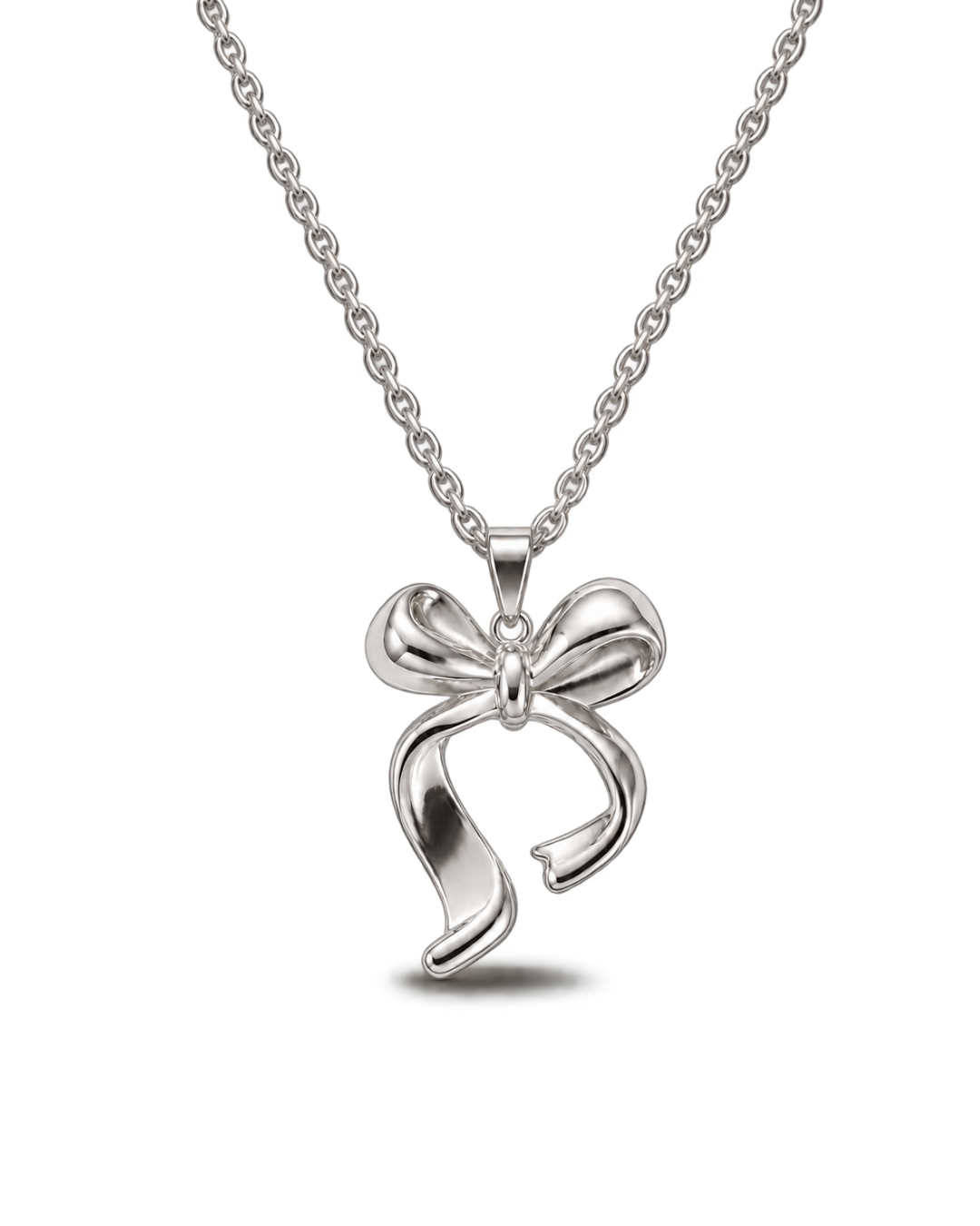 Lucia Bow Necklace - Silver