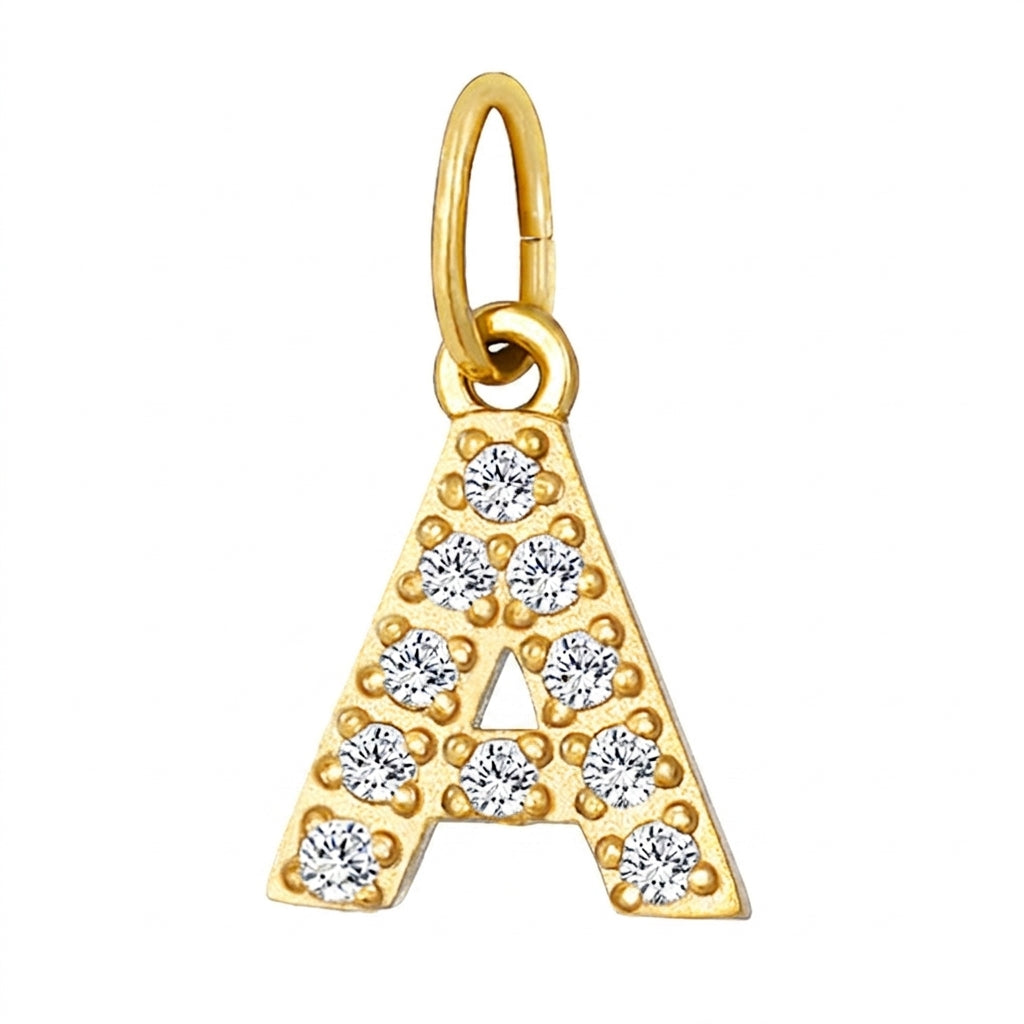 Diamanté Initial Charm - Gold