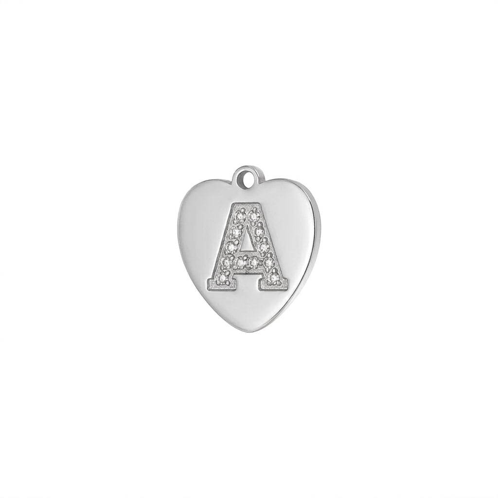 Love Initial Charm - Silver
