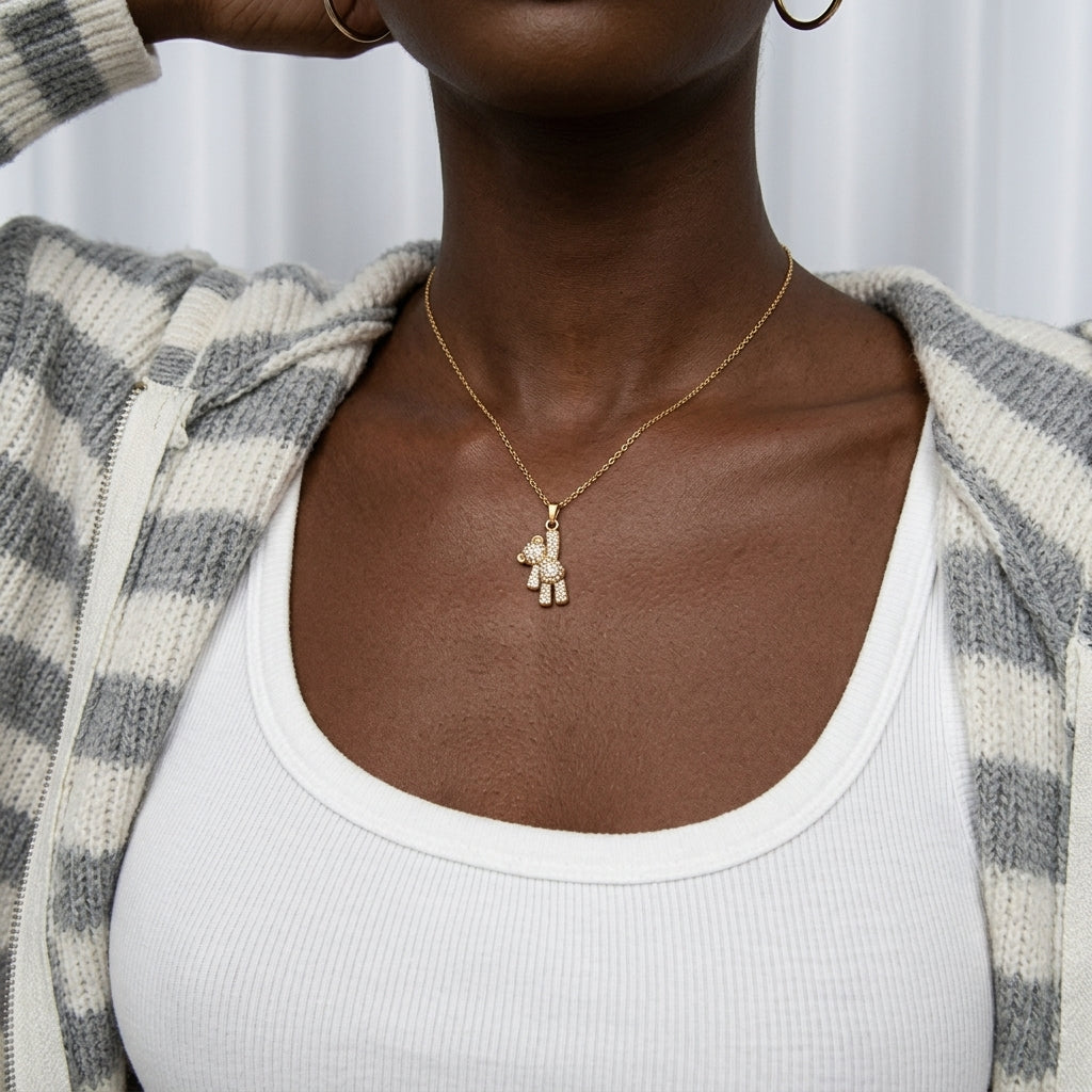 Honey Bear Necklace - Gold