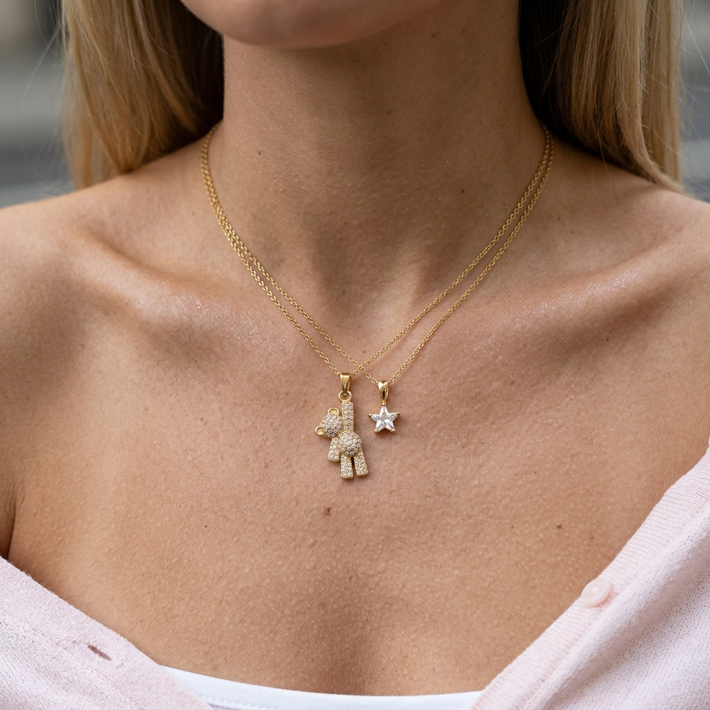 Honey Bear Necklace - Gold