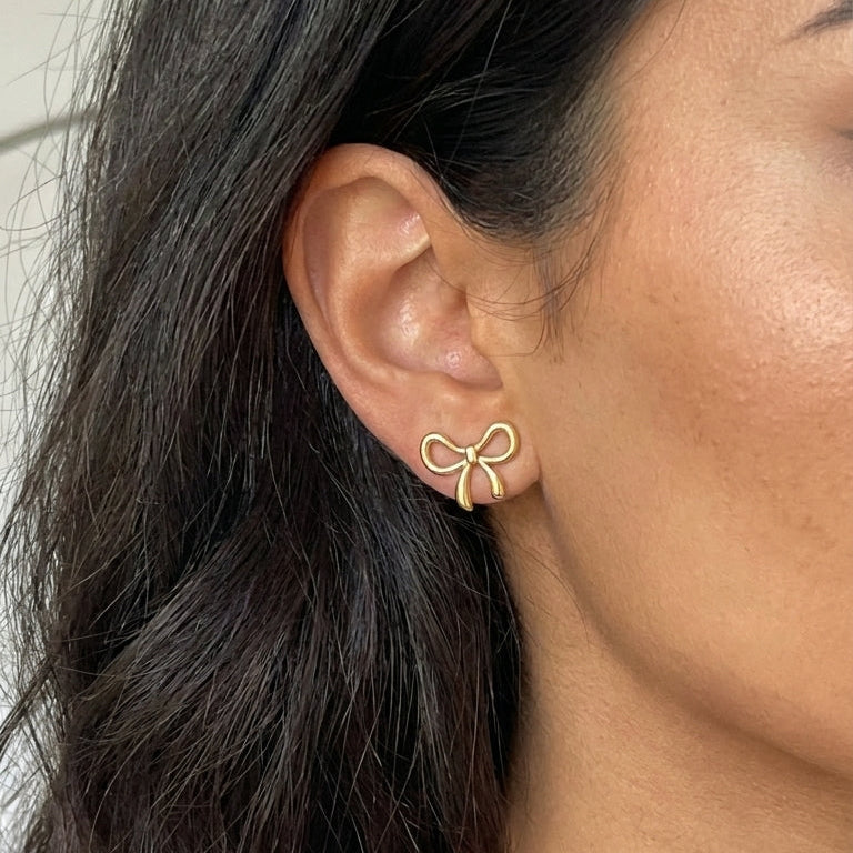 Mini Bow Studs - Gold