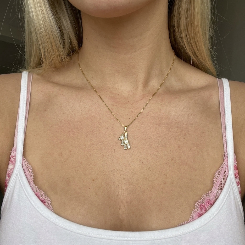 Honey Bear Necklace - Gold