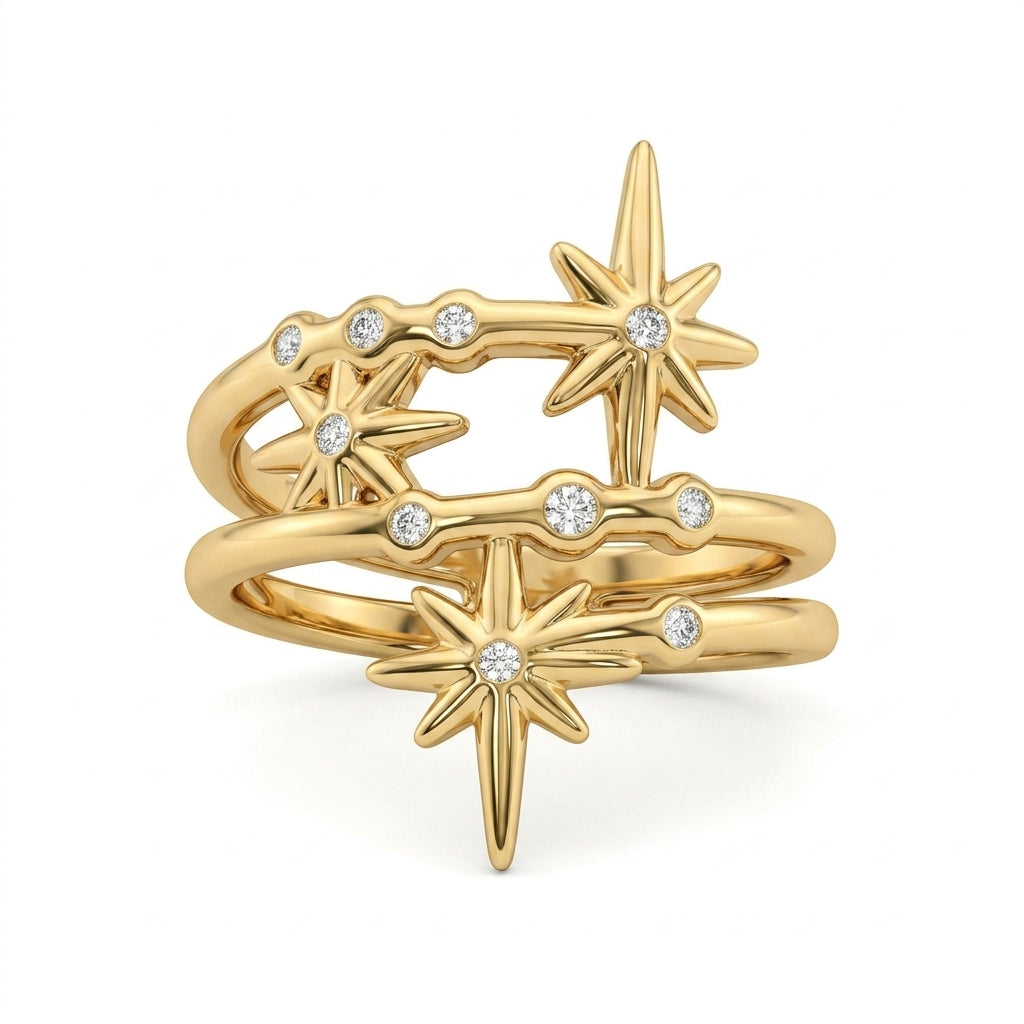 Star Burst Ring - Gold