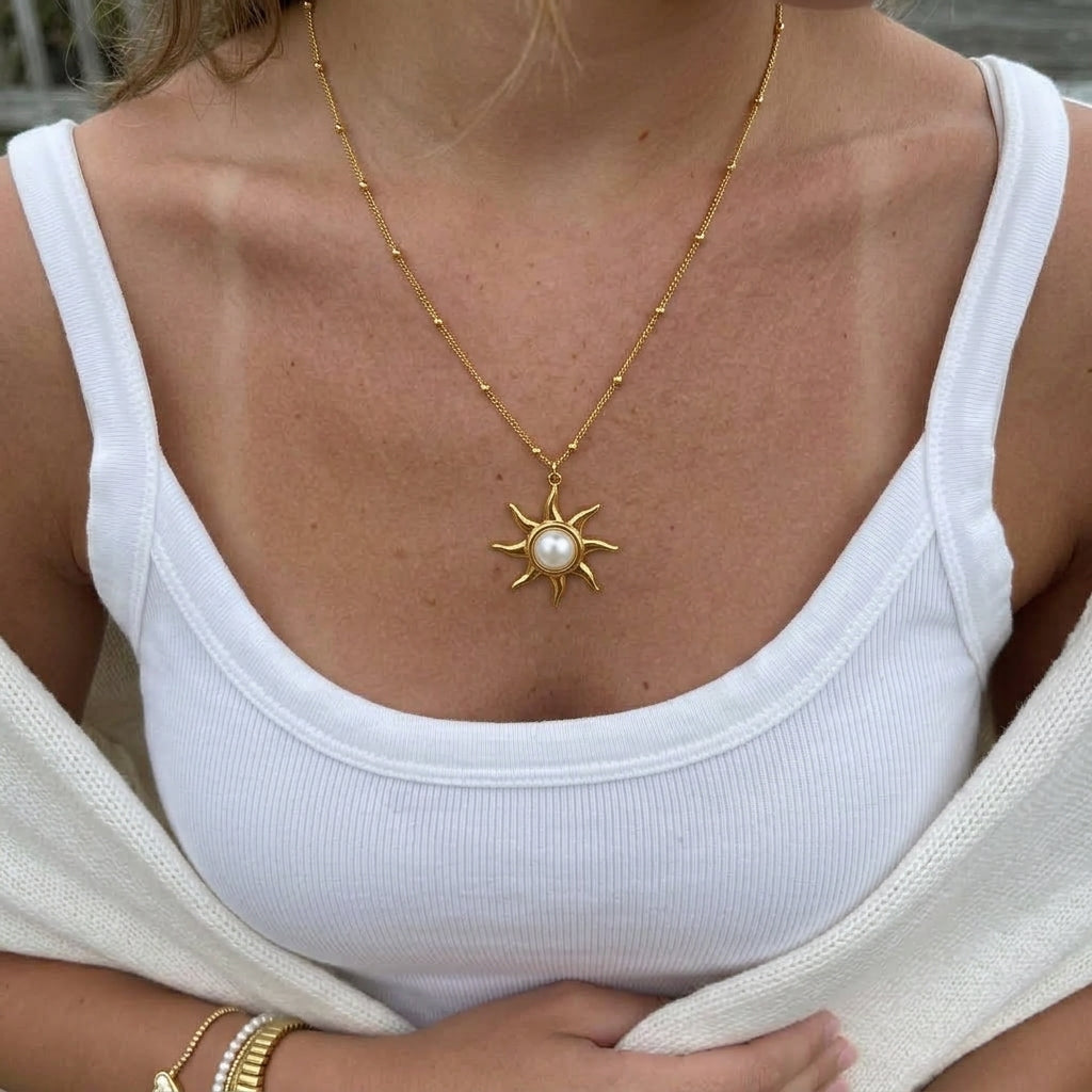 Soleil Pearl Necklace - Gold