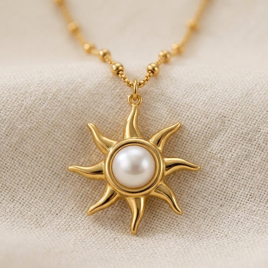 Soleil Pearl Necklace - Gold